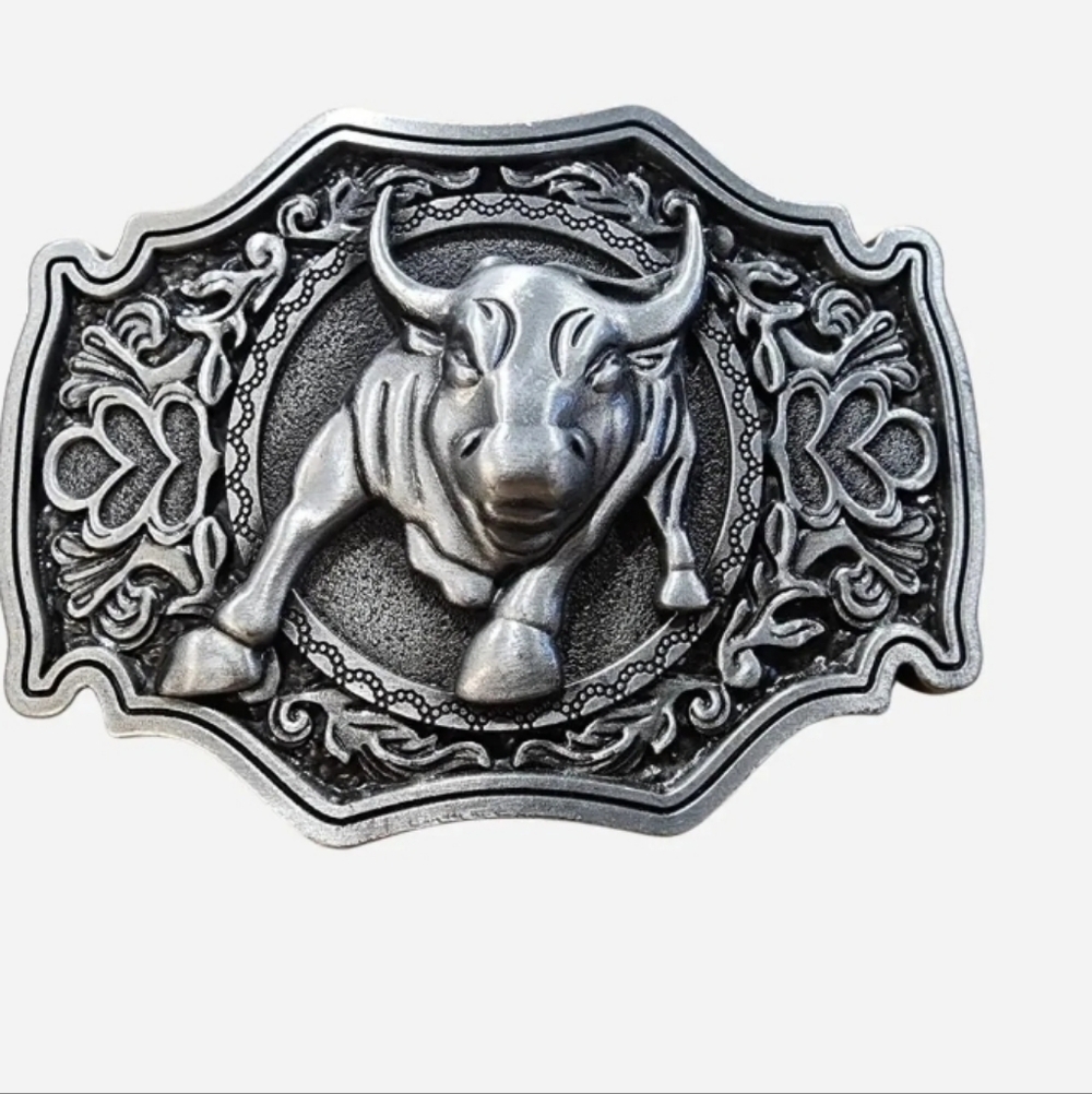 Western bull Texas Cowboy Rodeo belt buckle